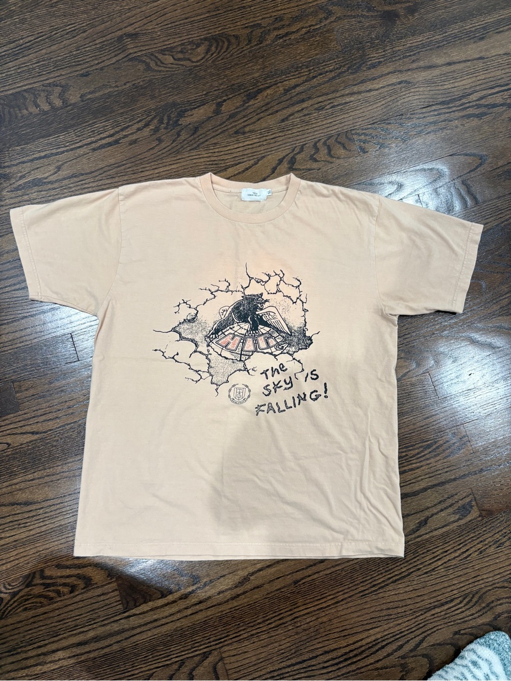 Yeezy Beige Graphic Short-Sleeve Tee with Black Print